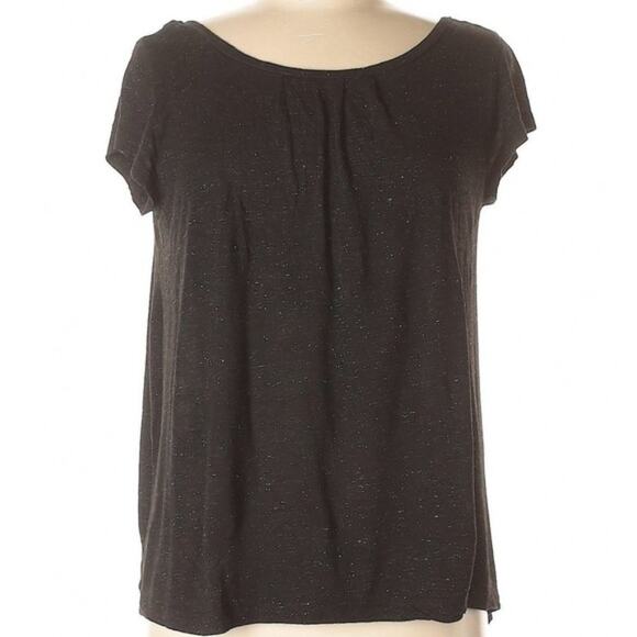 Kische Womens Black Speckled Glitter Scoop Neck Shirt Medium Goth Alt Emo - Picture 1 of 8